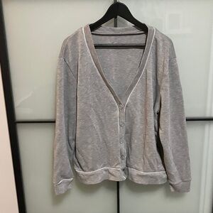 Target Gray Button-Up Sweatshirt